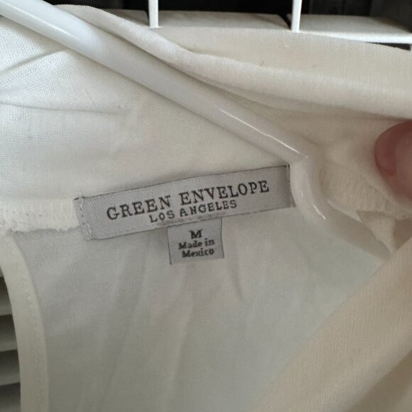 NWOT Green Envelope White Draping Tank Top - Picture 4 of 4